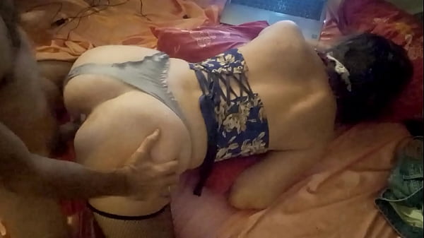 White Amateur Homemade Couple, Satin Lingerie (Panties, Clothed sex), Heels & Stockings, Blowjob, RimJob, Sucking Dick, Licking Cock